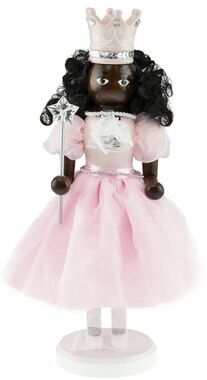 Wooden Christmas Nutcracker,14"AFRICAN AMERICAN PRINCESS,FAIRY,PINK,DRESS,Clever